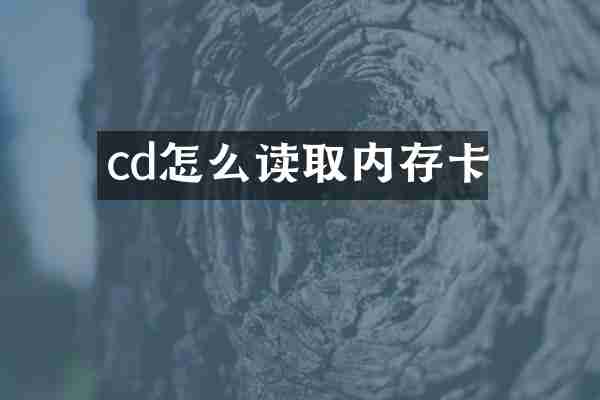 cd怎么读取内存卡