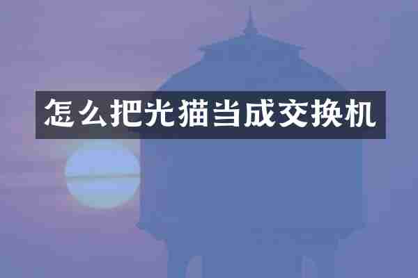 怎么把光猫当成交换机