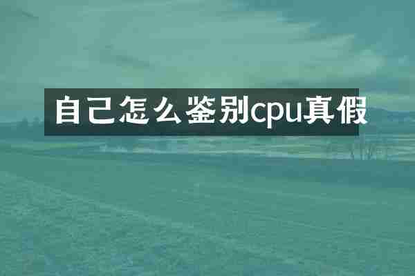 自己怎么鉴别cpu真假