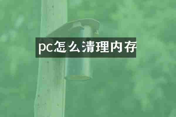 pc怎么清理内存