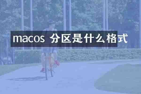 macos 分区是什么格式