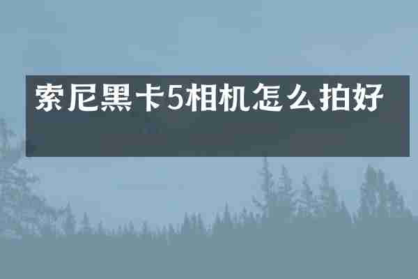 索尼黑卡5相机怎么拍好看