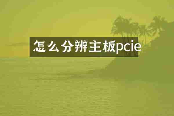 怎么分辨主板pcie