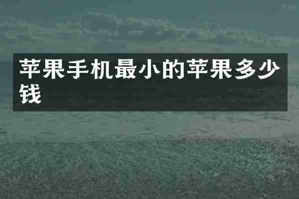 苹果手机最小的苹果多少钱