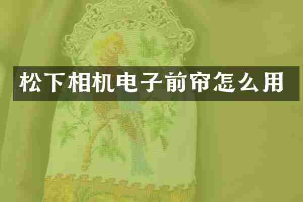 松下相机电子前帘怎么用