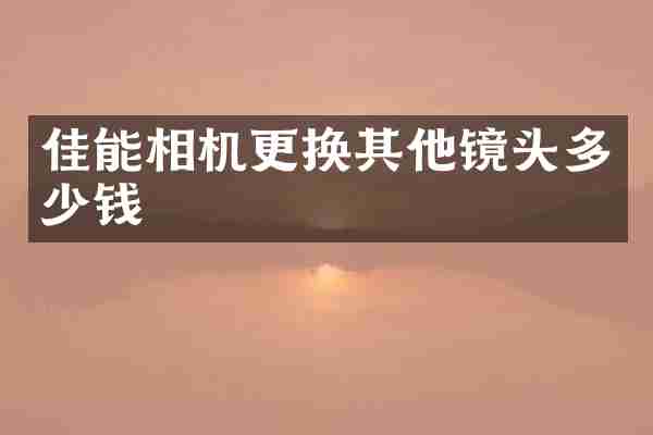 佳能相机更换其他镜头多少钱