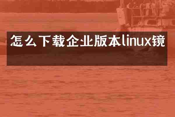怎么下载企业版本linux镜像
