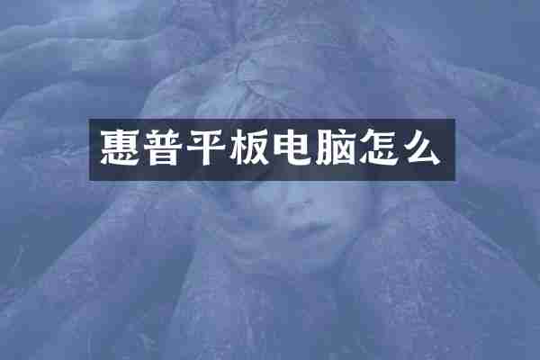 惠普平板电脑怎么