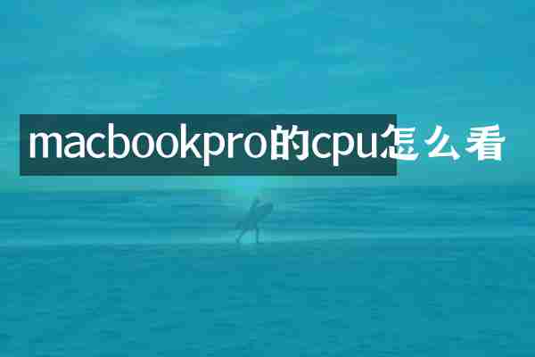 macbookpro的cpu怎么看