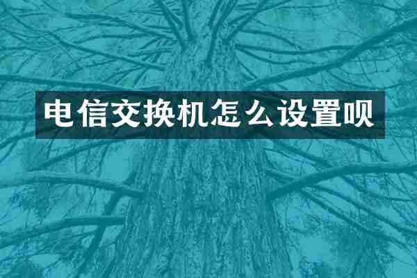电信交换机怎么设置呗