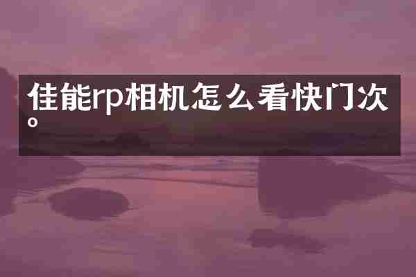 佳能rp相机怎么看快门次数