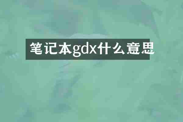 笔记本gdx什么意思