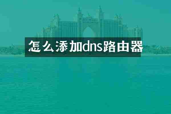 怎么添加dns路由器