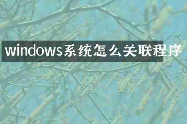 windows系统怎么关联程序