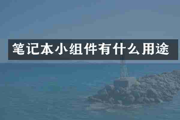 笔记本小组件有什么用途