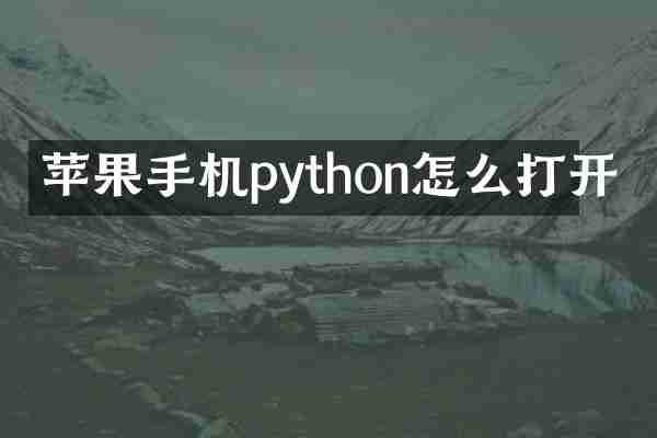 苹果手机python怎么打开