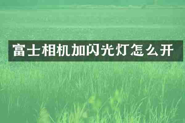 富士相机加闪光灯怎么开