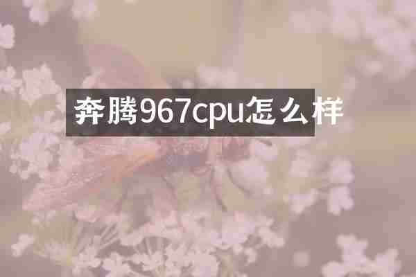 奔腾967cpu怎么样