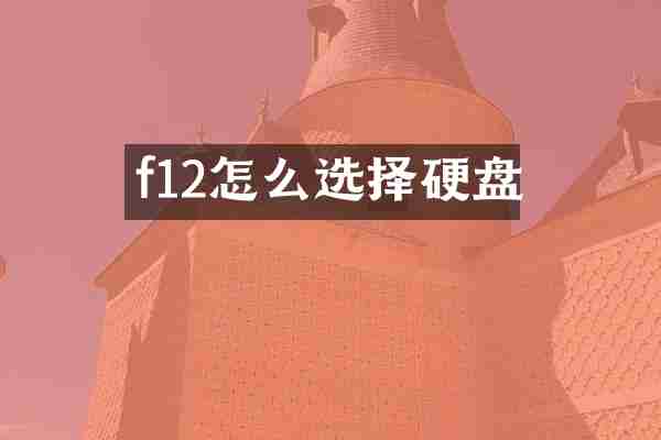 f12怎么选择硬盘