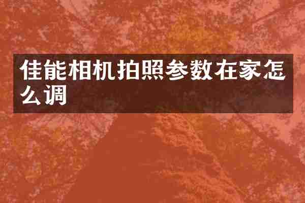 佳能相机拍照参数在家怎么调