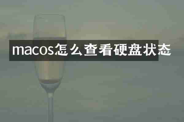 macos怎么查看硬盘状态