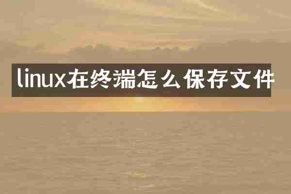 linux在终端怎么保存文件
