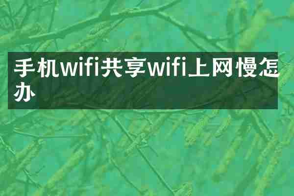 手机wifi共享wifi上网慢怎么办