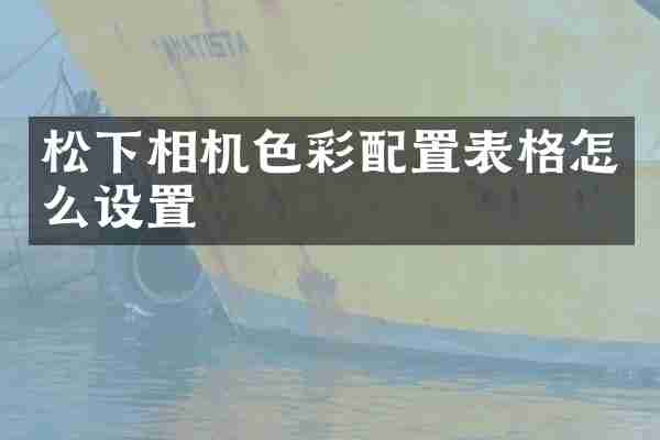 松下相机色彩配置表格怎么设置