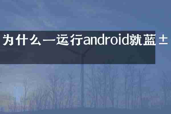 为什么一运行android就蓝屏