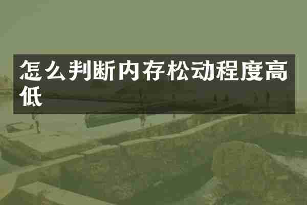 怎么判断内存松动程度高低