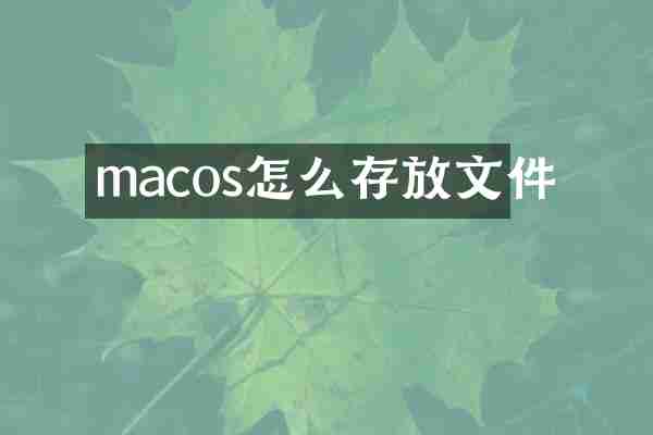 macos怎么存放文件