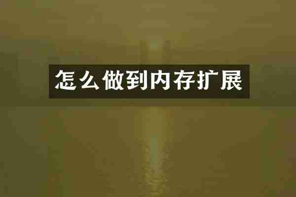 怎么做到内存扩展