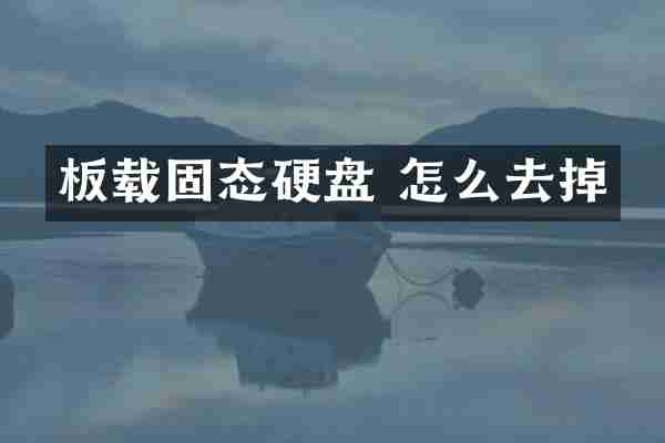 板载固态硬盘 怎么去掉