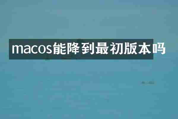 macos能降到最初版本吗