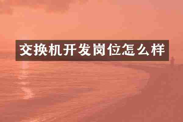 交换机开发岗位怎么样