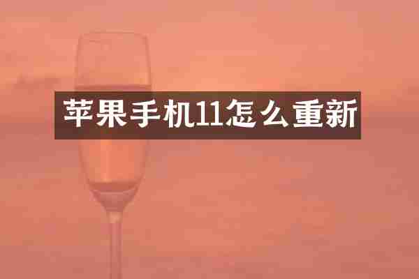 苹果手机11怎么重新
