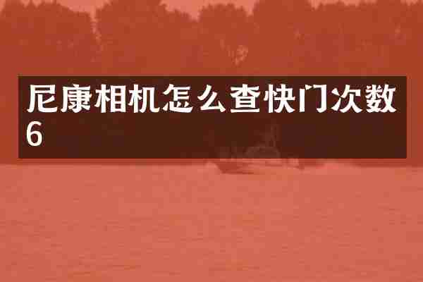 尼康相机怎么查快门次数6