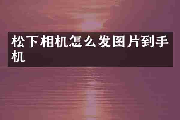 松下相机怎么发图片到手机