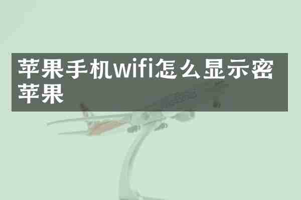 苹果手机wifi怎么显示密码苹果