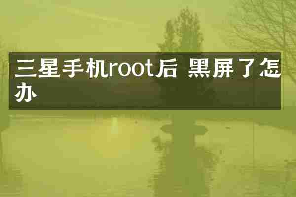 三星手机root后 黑屏了怎么办