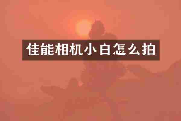 佳能相机小白怎么拍