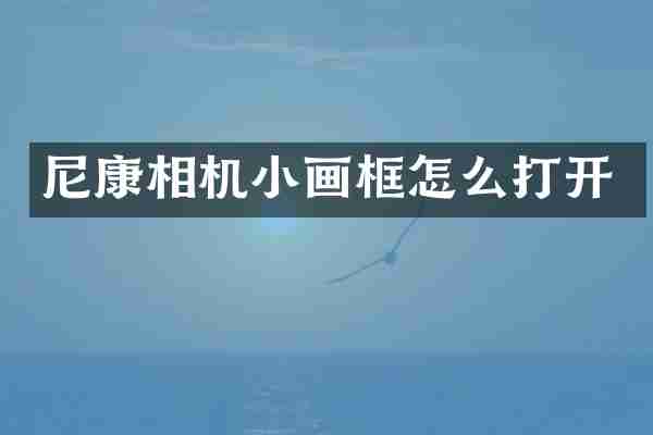 尼康相机小画框怎么打开