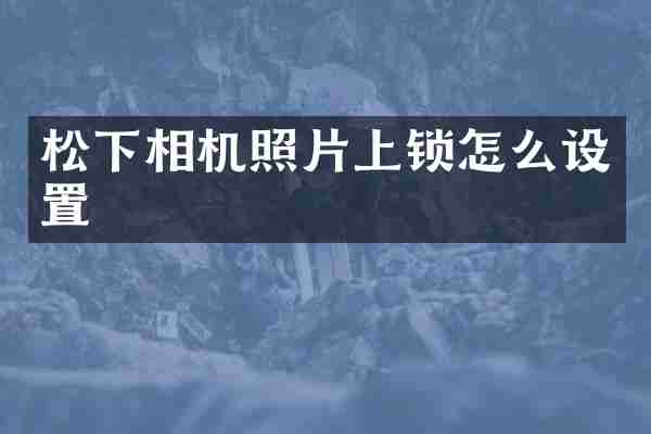 松下相机照片上锁怎么设置