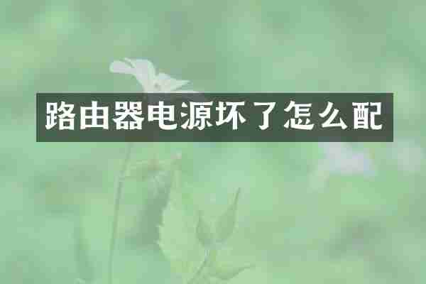 路由器电源坏了怎么配