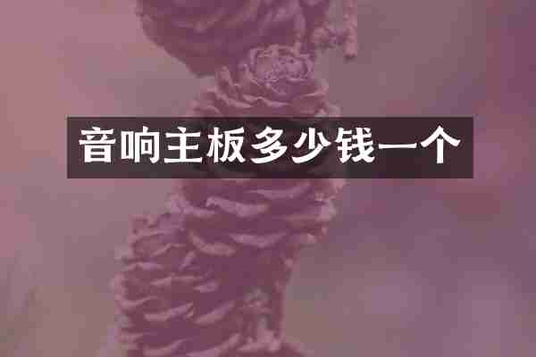 音响主板多少钱一个