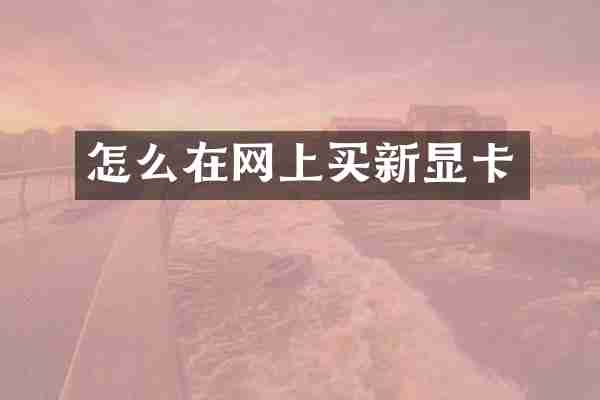 怎么在网上买新显卡