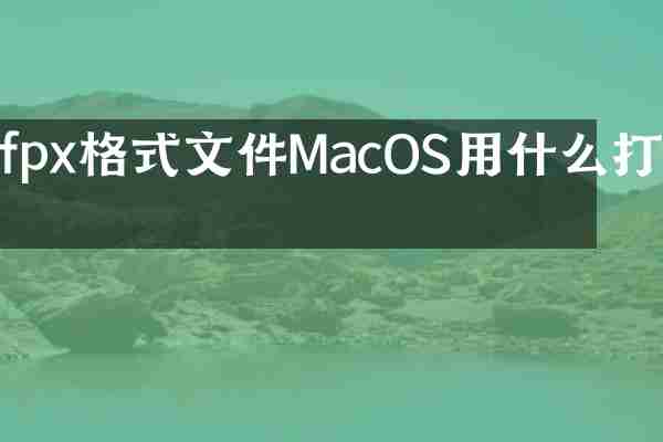 fpx格式文件MacOS用什么打开