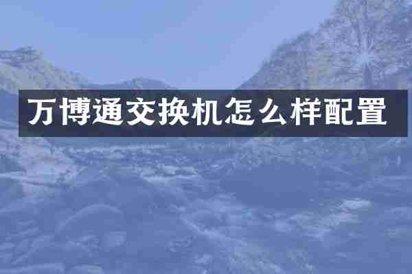 万博通交换机怎么样配置