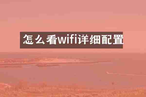 怎么看wifi详细配置