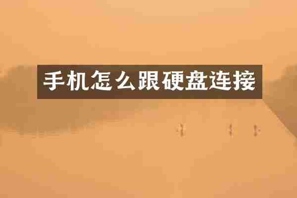 手机怎么跟硬盘连接